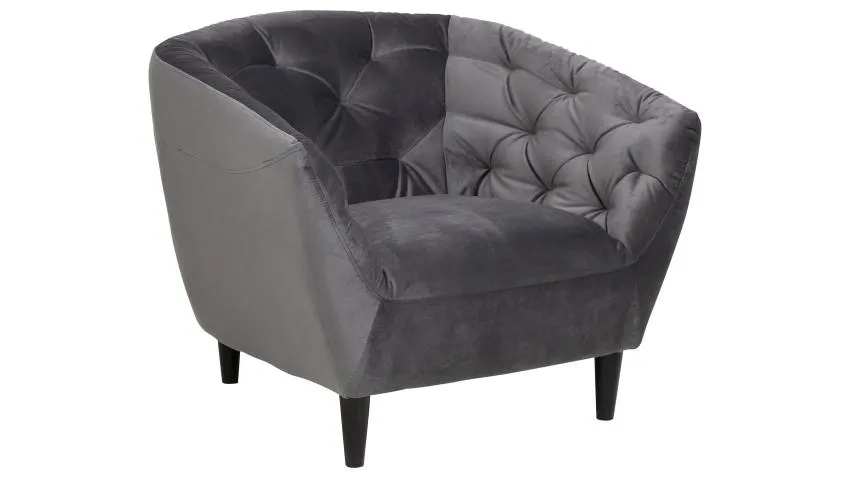 RIA-nojatuoli Vic-kangas, tummanharmaa