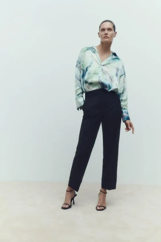 CAMICIA OVERSIZE CON STAMPA TIE-DYE