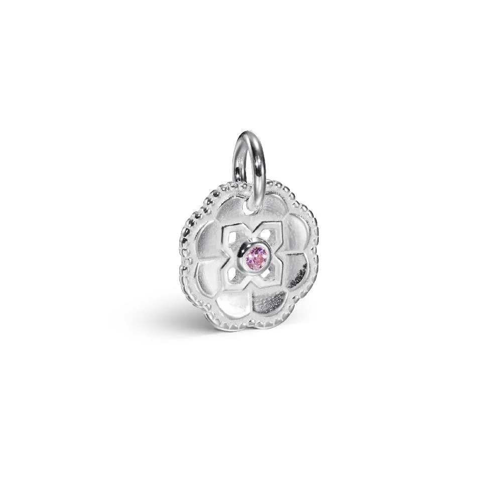 Kalevala Roosa nauha Osmansolmu -hela, hopea, pinkki zirkonia