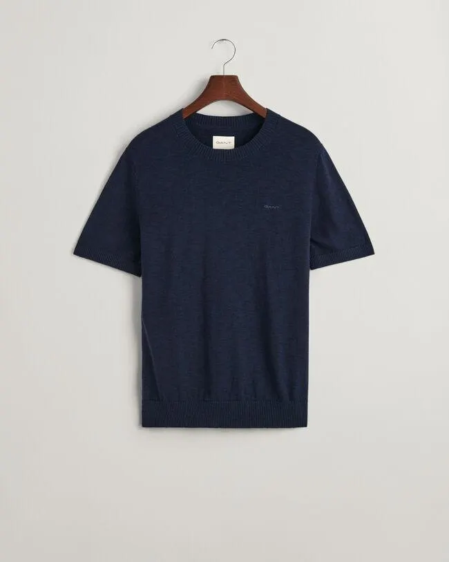 Neulottu puuvilla-pellavainen t-paita