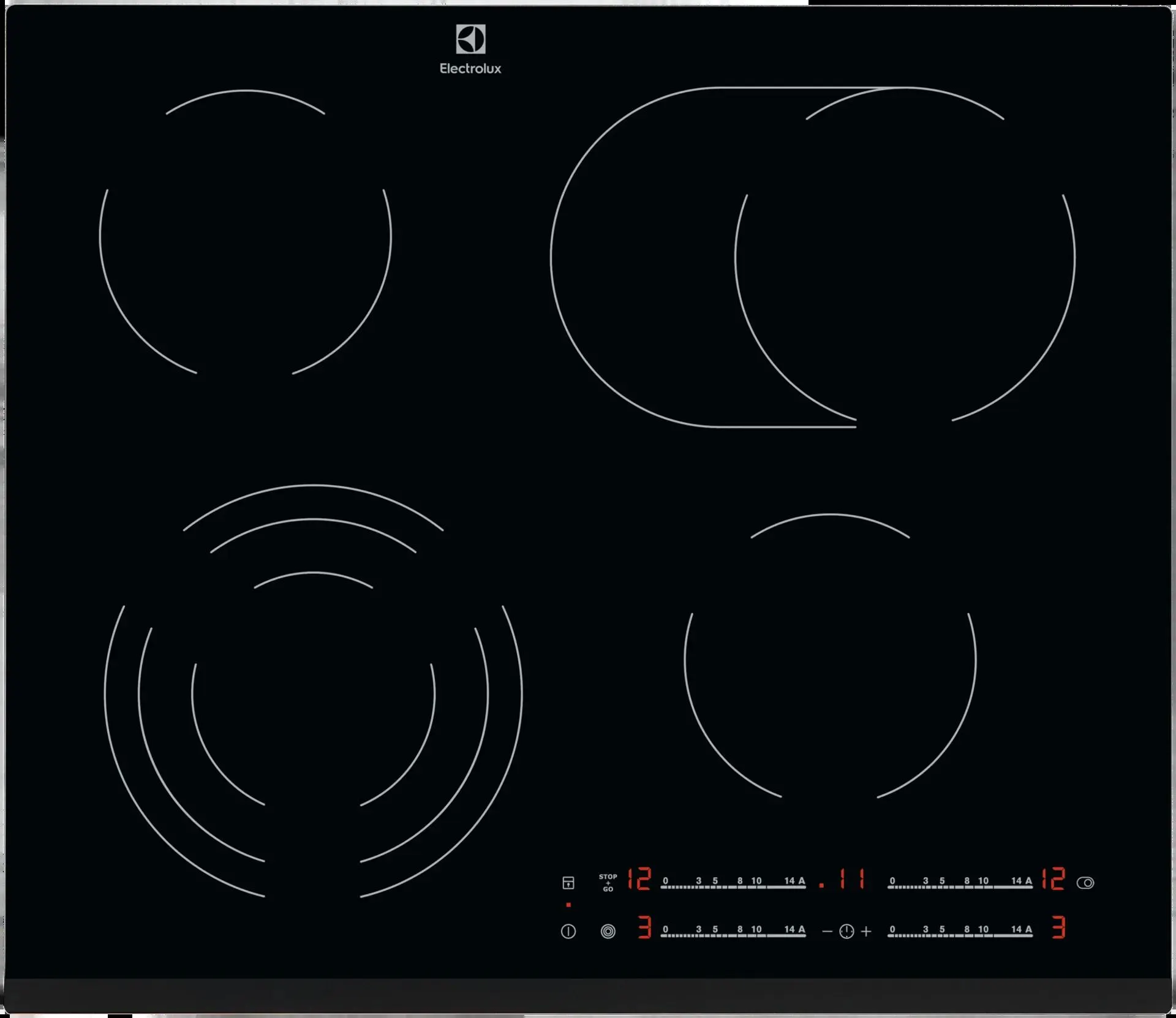Electrolux keraaminen taso HOC650F musta reunus