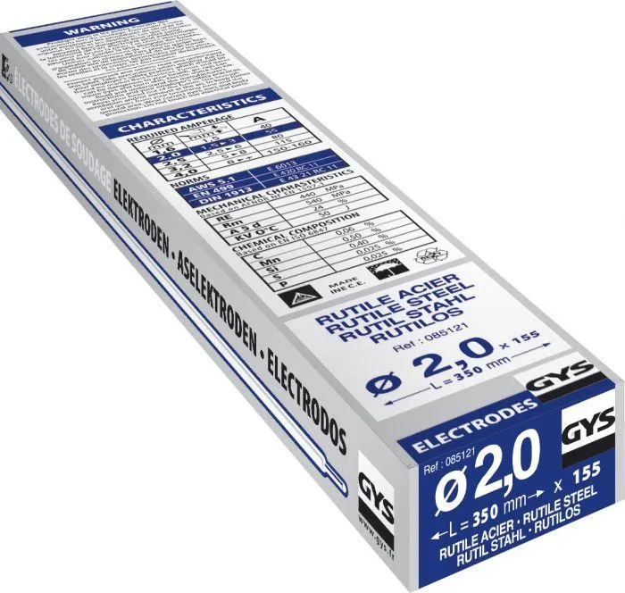 Rutiilipäällysteinen hitsauspuikko Gys 2 mm 155 kpl