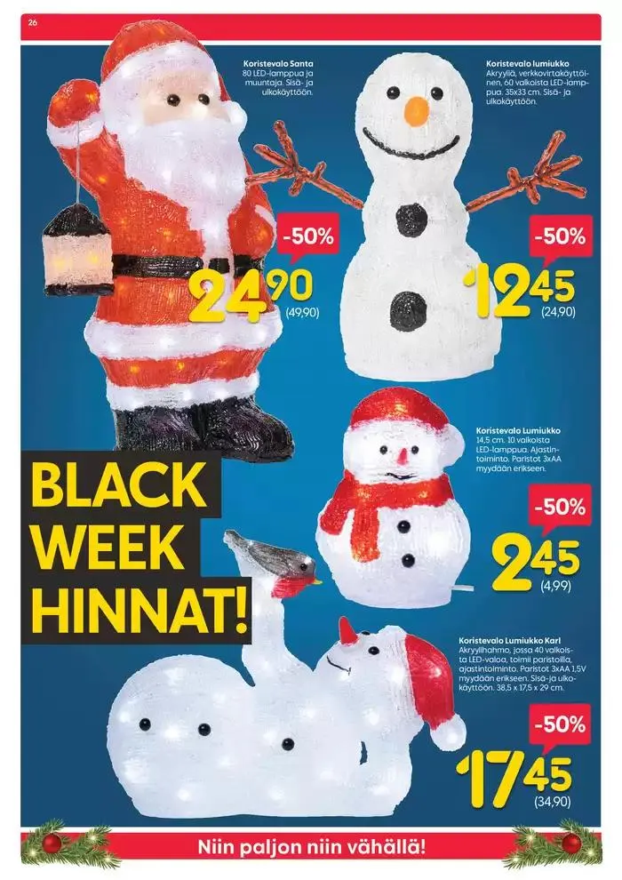 Black week voimassa alkaen 26. marraskuuta - 1. joulukuuta 2024 - Tarjouslehti sivu 26