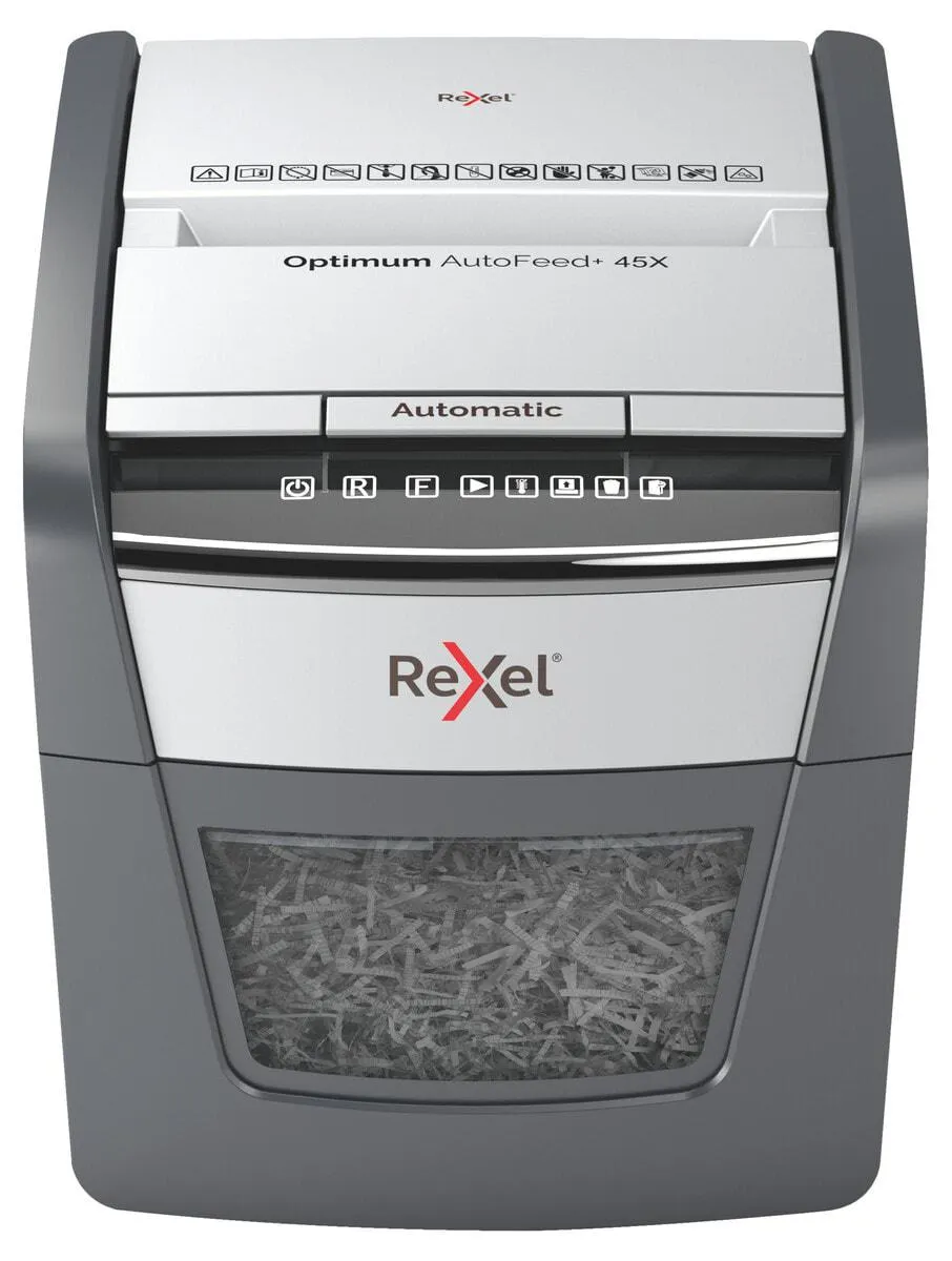 Paperisilppuri Rexel Optimum AutoFeed 45X, ristiinleikkaus