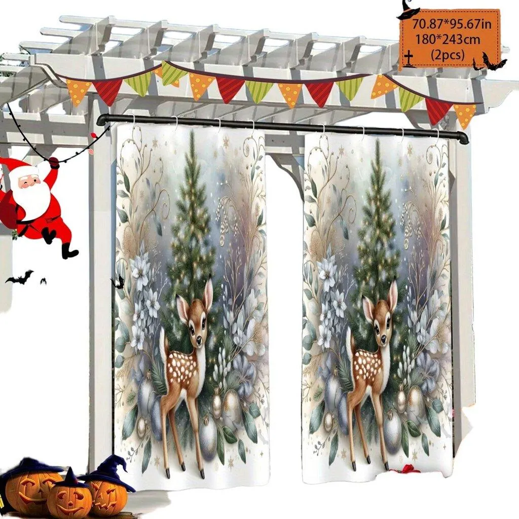 Polyesteri Ovikaihdin Joulukuvioita Pickify, 2PC-180X243cm/71*96in