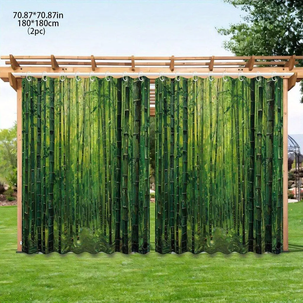 Vedenkestävä Bambu Kylpyhuoneen Ovikangas Pickify, 2 PC-180X180cm/71*71in