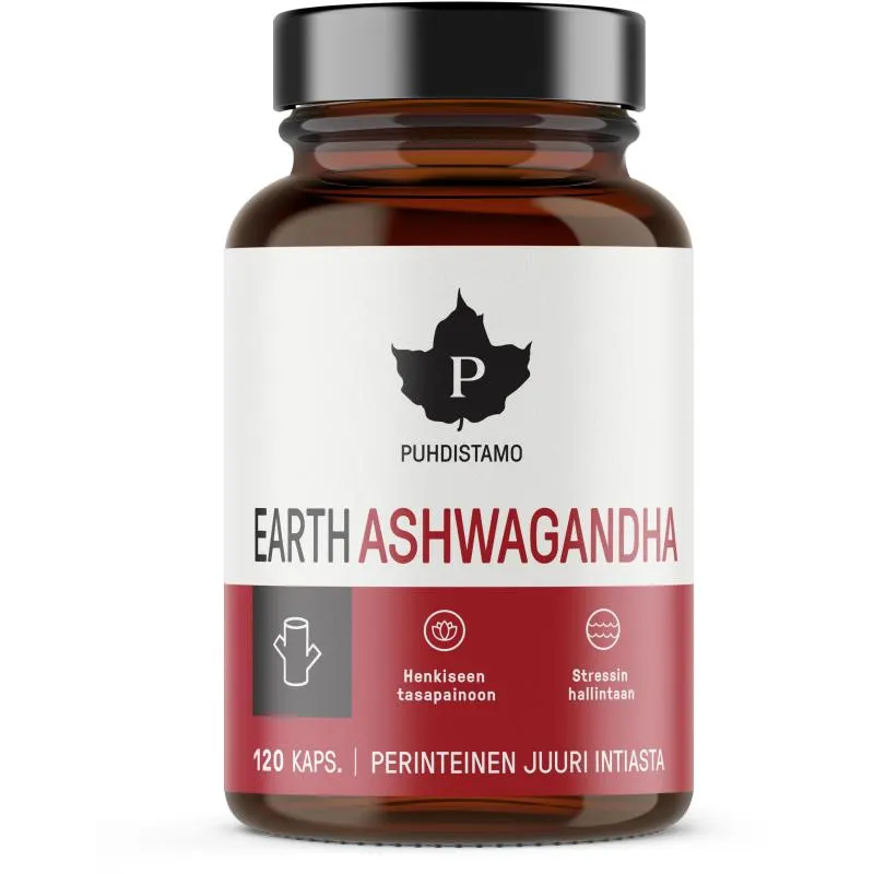 Ashwagandha Puhdistamo 120 kpl Earth