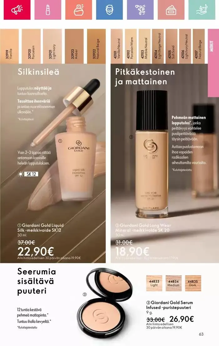 Oriflame tarjoukset voimassa alkaen 9. maaliskuuta - 29. maaliskuuta 2025 - Tarjouslehti sivu 63