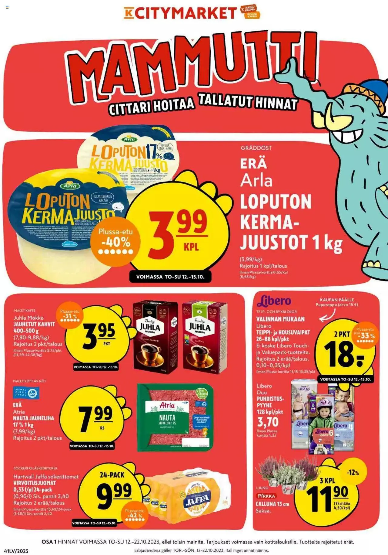 K-Citymarket - Tarjoukset voimassa alkaen 12. lokakuuta - 22. lokakuuta 2023 - Tarjouslehti sivu 1
