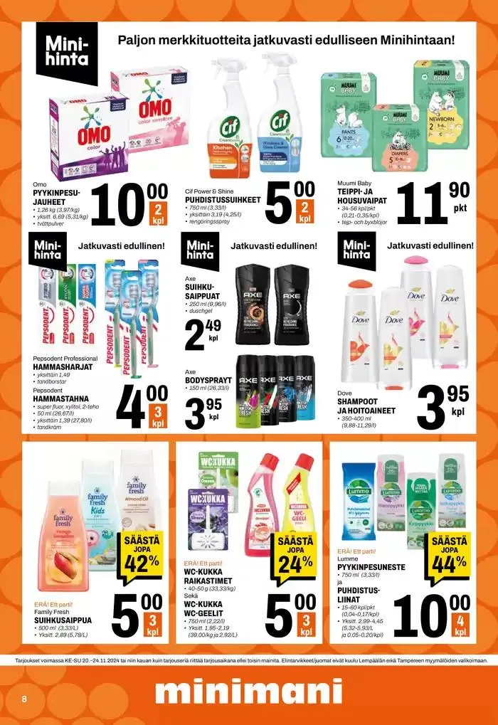 Minimani Yhtiöt Oy voimassa alkaen 20. marraskuuta - 4. joulukuuta 2024 - Tarjouslehti sivu 8