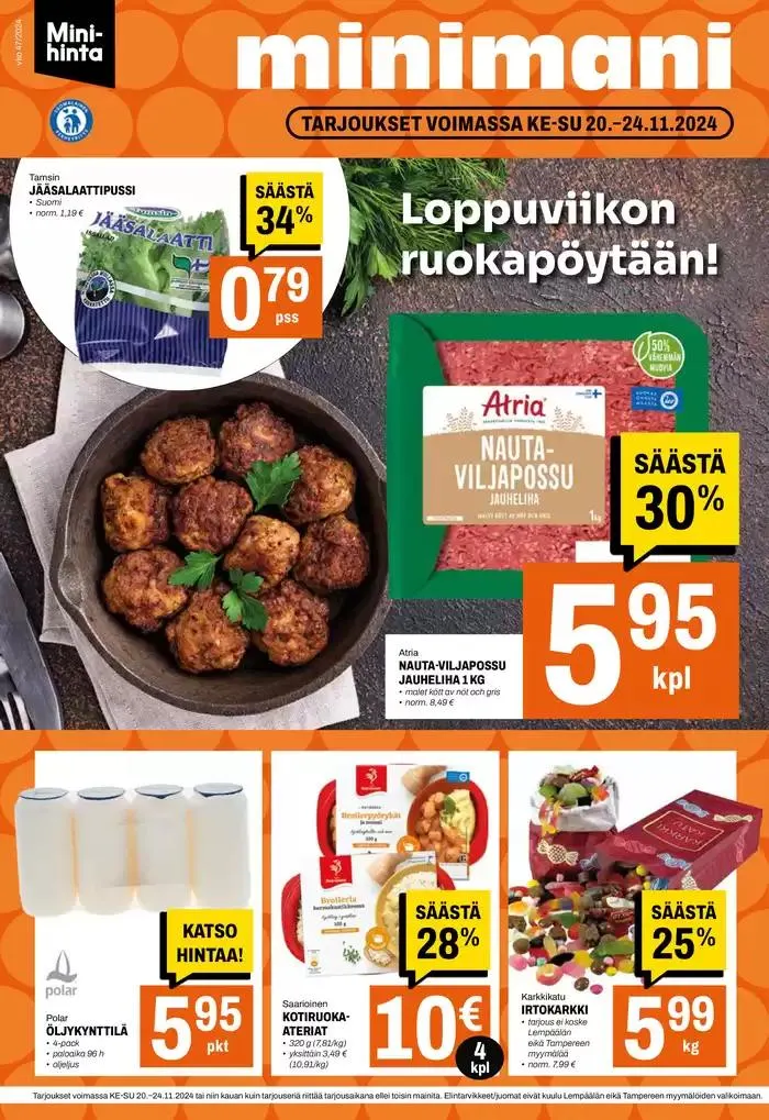 Minimani Yhtiöt Oy voimassa alkaen 20. marraskuuta - 4. joulukuuta 2024 - Tarjouslehti sivu 1
