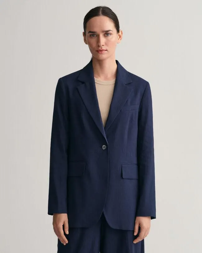 Regular fit ‑mitoitettu joustava pellavableiseri