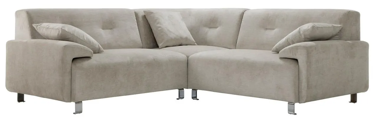 JADE-kulmasohva, Orinoco-kangas (beige, jalat metalli)