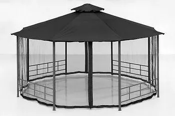 4Living 8-kulmainen Eindhoven -paviljonki, musta