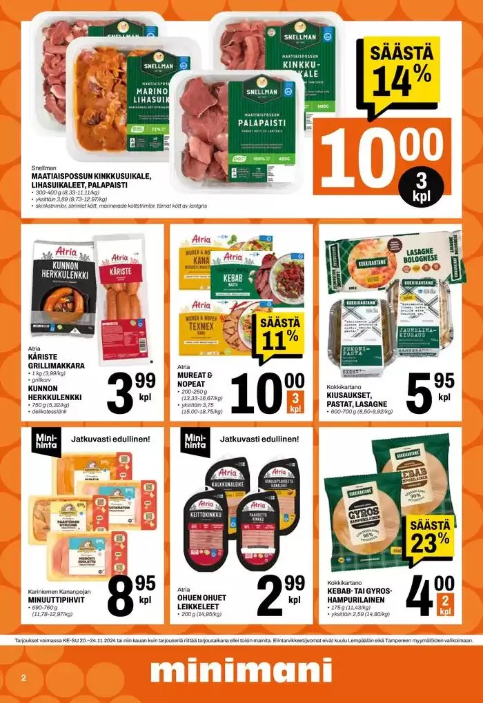 Minimani Yhtiöt Oy voimassa alkaen 20. marraskuuta - 4. joulukuuta 2024 - Tarjouslehti sivu 2