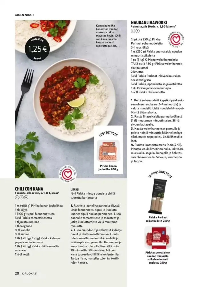 K-Ruoka 1/2025 voimassa alkaen 5. helmikuuta - 19. helmikuuta 2025 - Tarjouslehti sivu 20