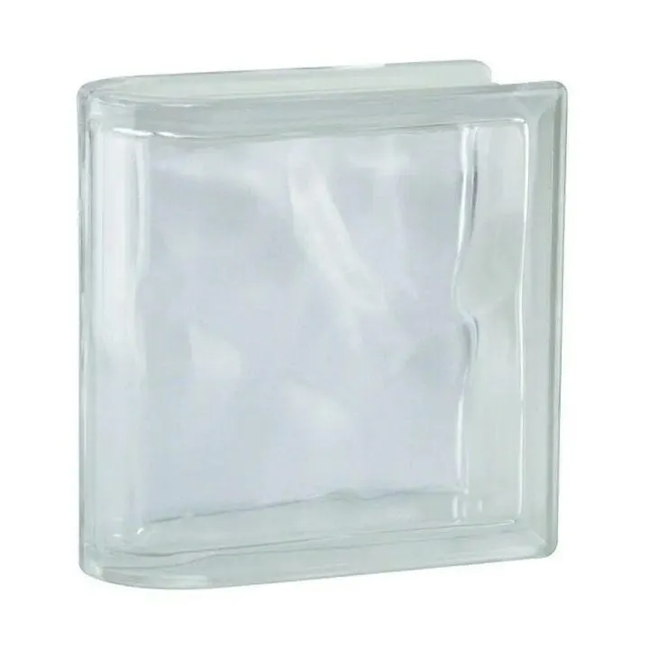 Lasitiili Seves Glassblock Wave Pääty Kirkas 19 x 19 x 8 cm