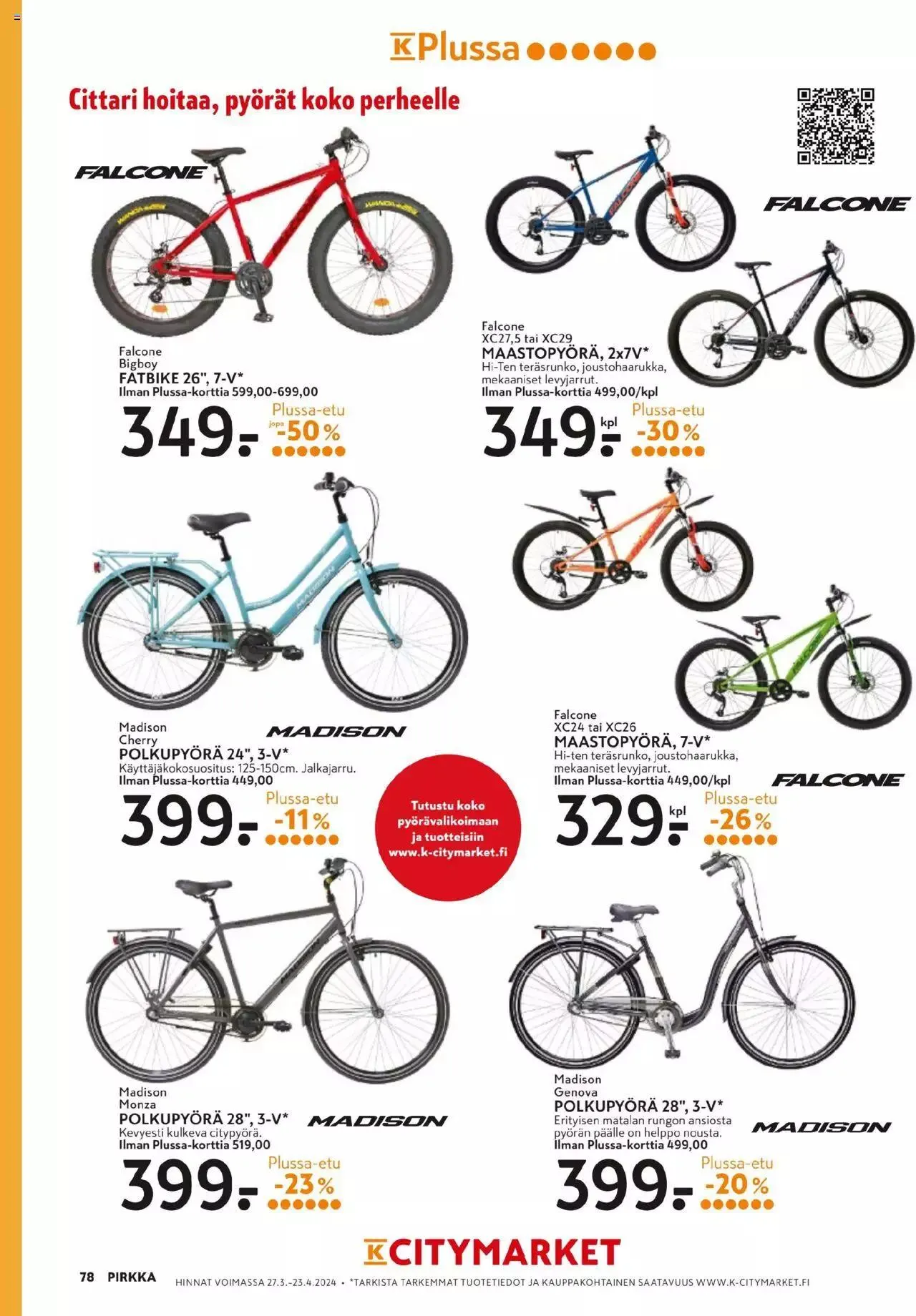 K-Market - Pirkka voimassa alkaen 27. maaliskuuta - 23. huhtikuuta 2024 - Tarjouslehti sivu 78