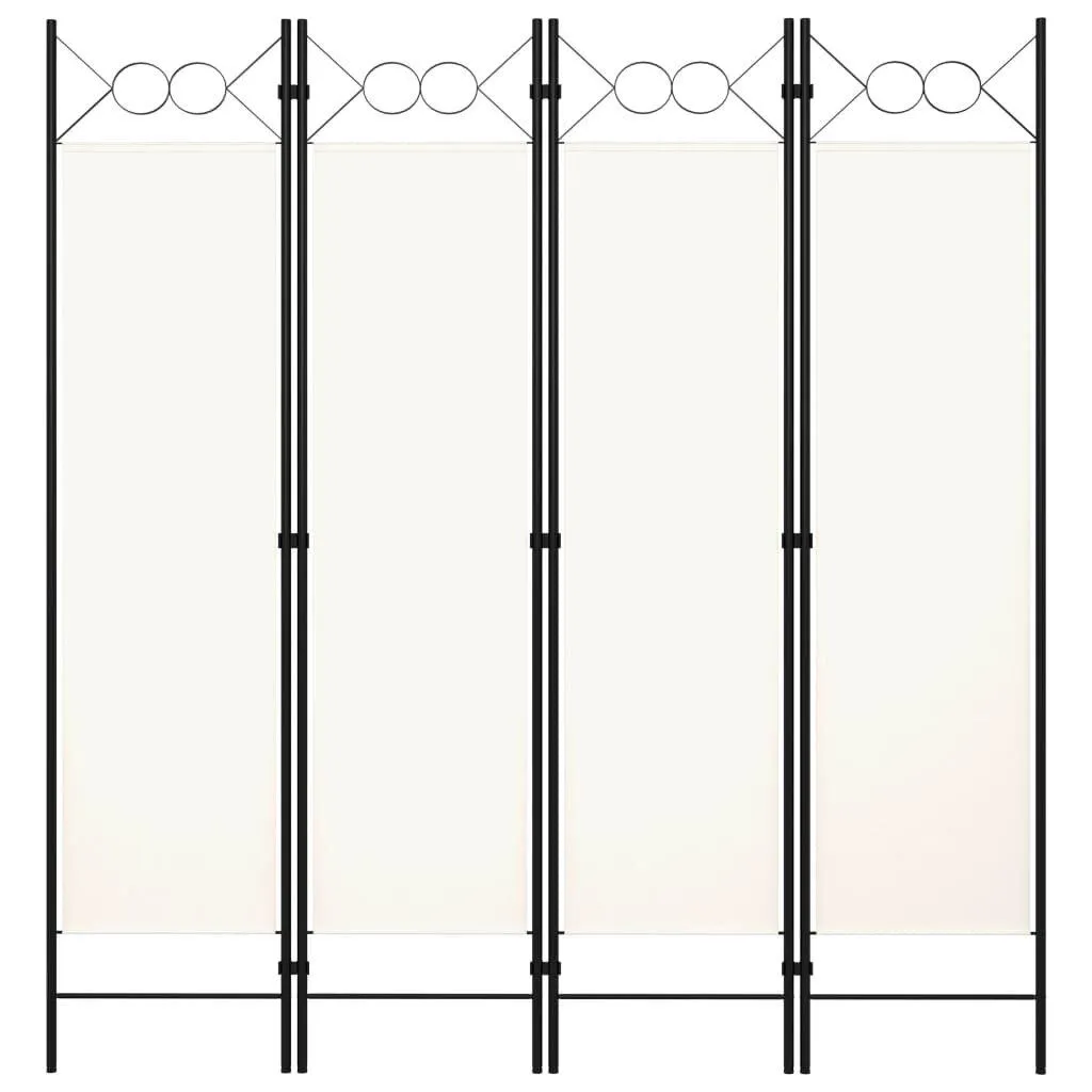 vidaXL 4-paneelinen tilanjakaja kerma 160x180 cm