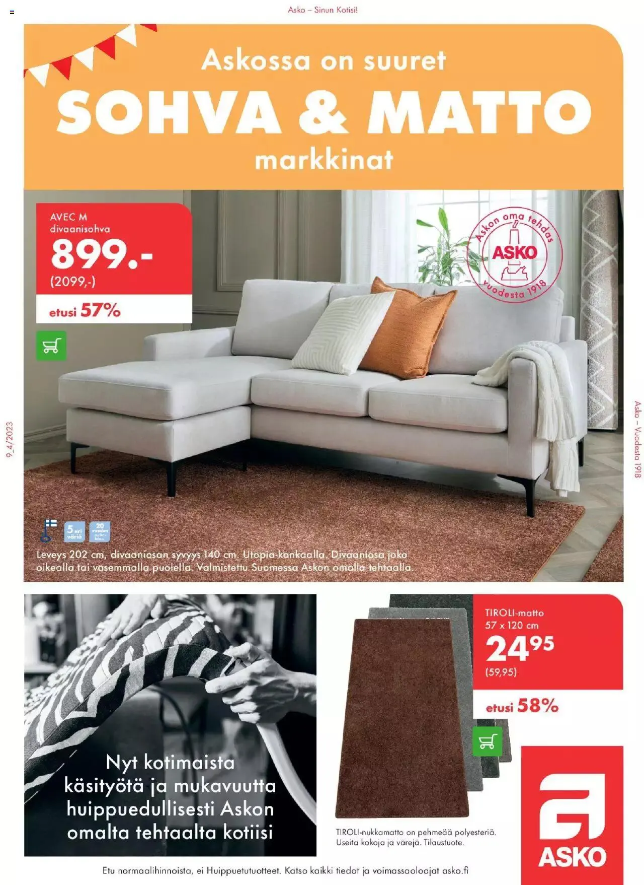 Asko tarjoukset voimassa alkaen 29. syyskuuta - 31. joulukuuta 2023 - Tarjouslehti sivu 1