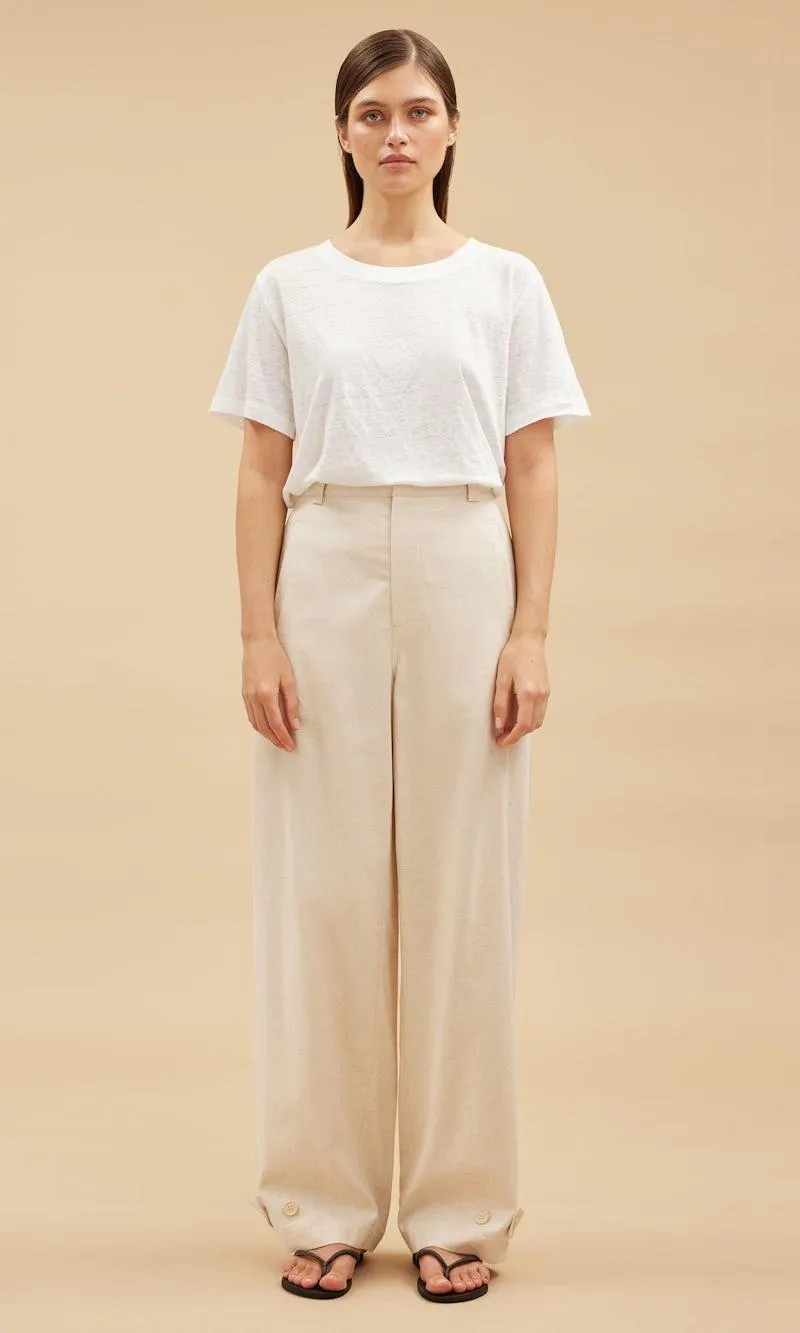 Løse bukser i linblanding