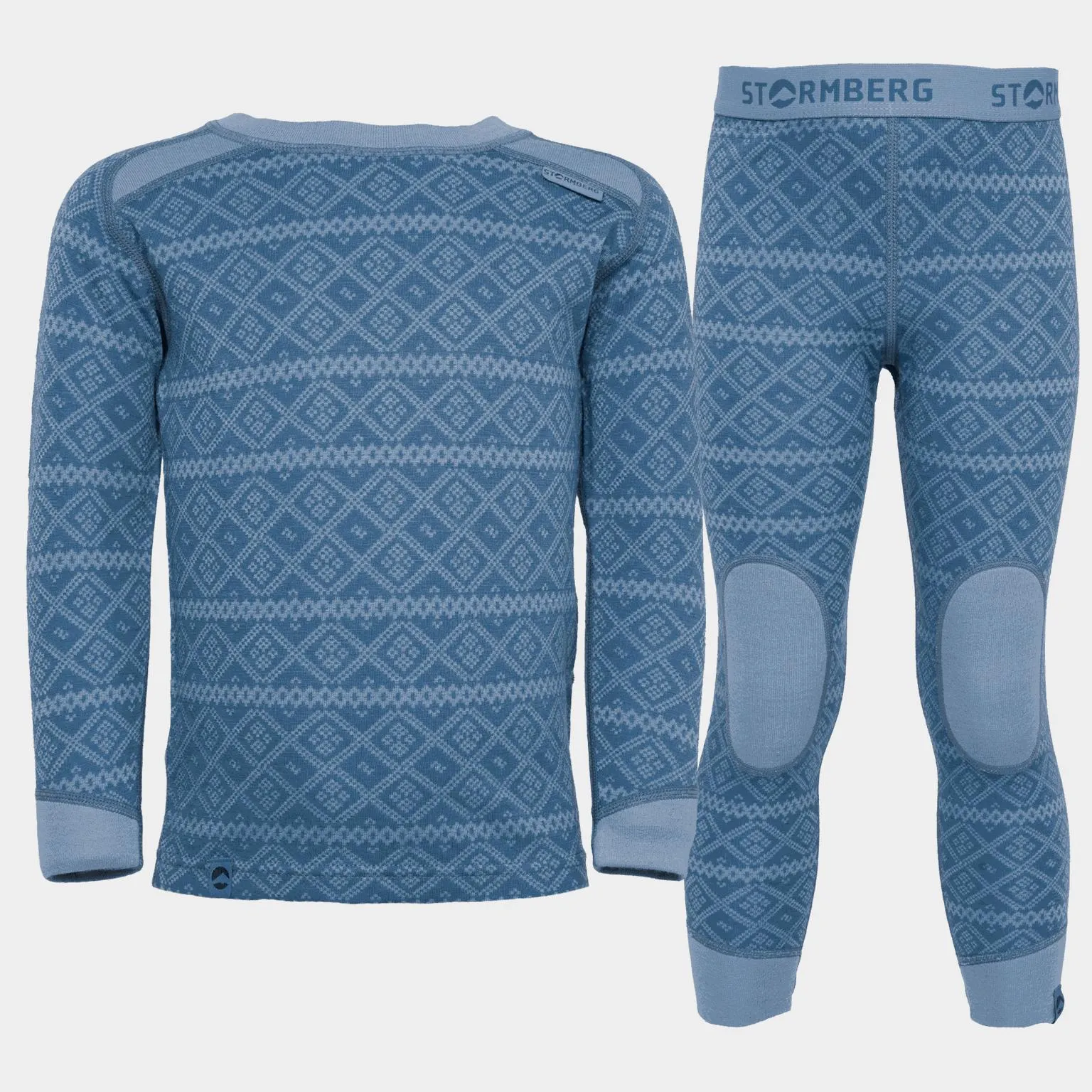 Trysil 2-layer Wool Set, ullundertøysett, barn - Blå