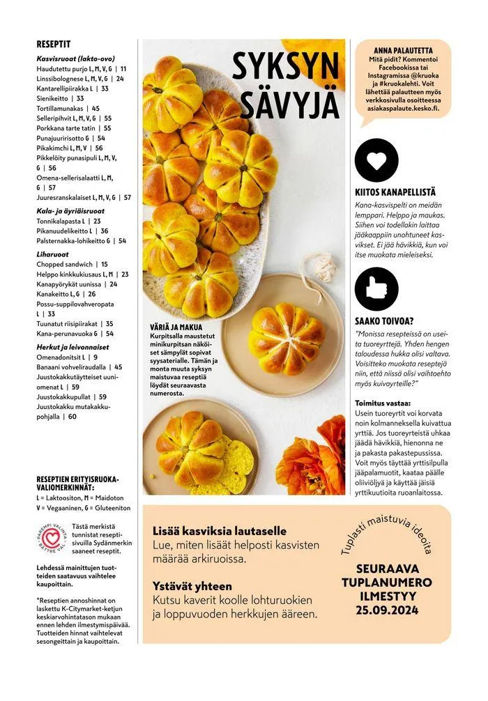 K-Ruoka 9/2024 voimassa alkaen 19. syyskuuta - 3. lokakuuta 2024 - Tarjouslehti sivu 60