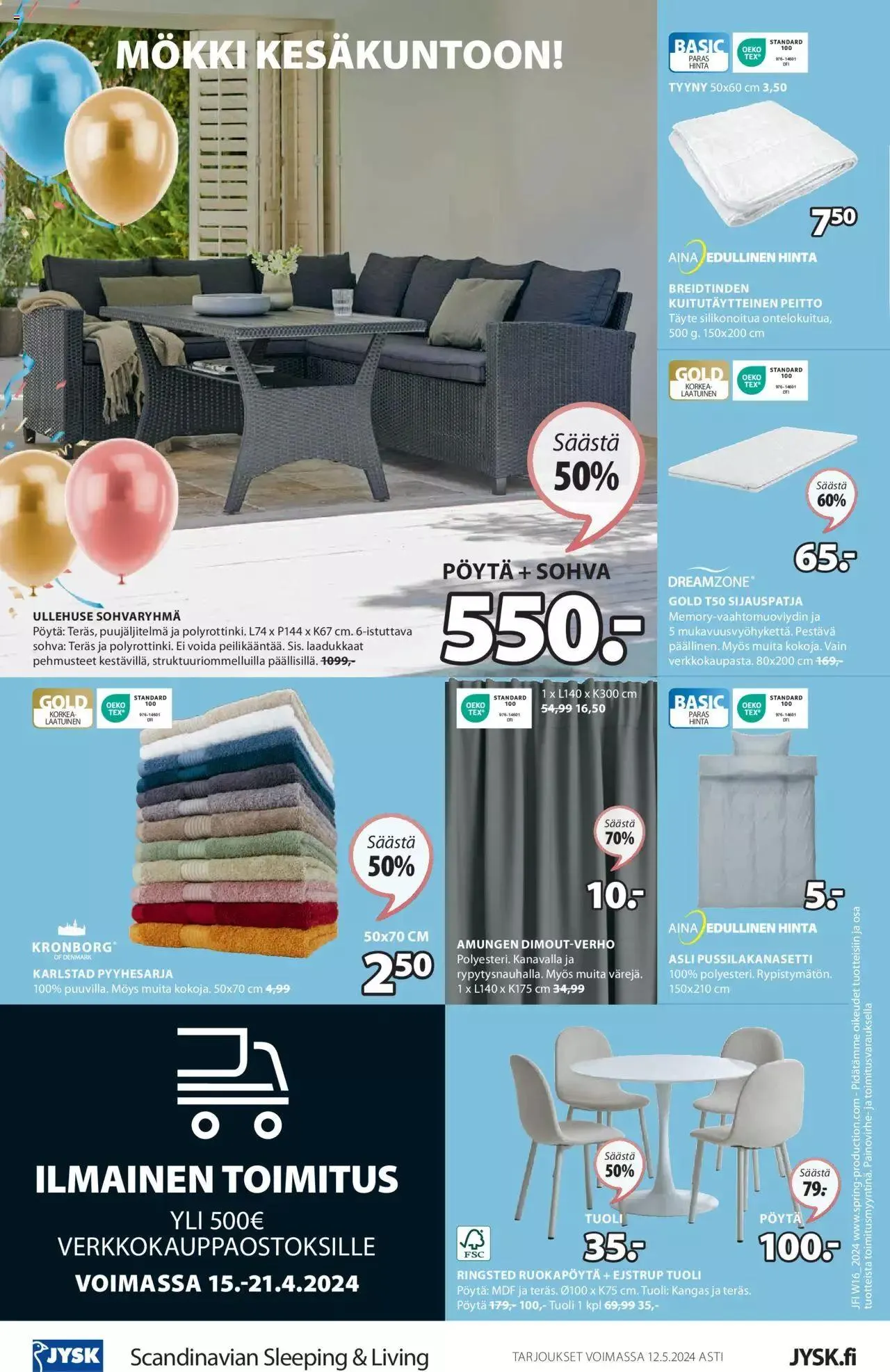JYSK tarjoukset voimassa alkaen 15. huhtikuuta - 12. toukokuuta 2024 - Tarjouslehti sivu 16