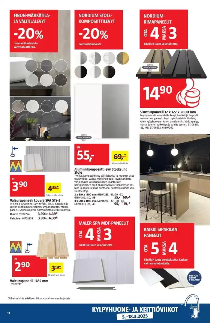 Bauhaus tarjoukset voimassa alkaen 6. maaliskuuta - 18. maaliskuuta 2025 - Tarjouslehti sivu 13