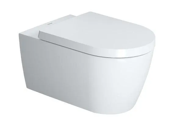 Seinälle asennettava WC-kulho Duravit ME by Starck Rimless hitaasti sulkeutuvalla kannella
