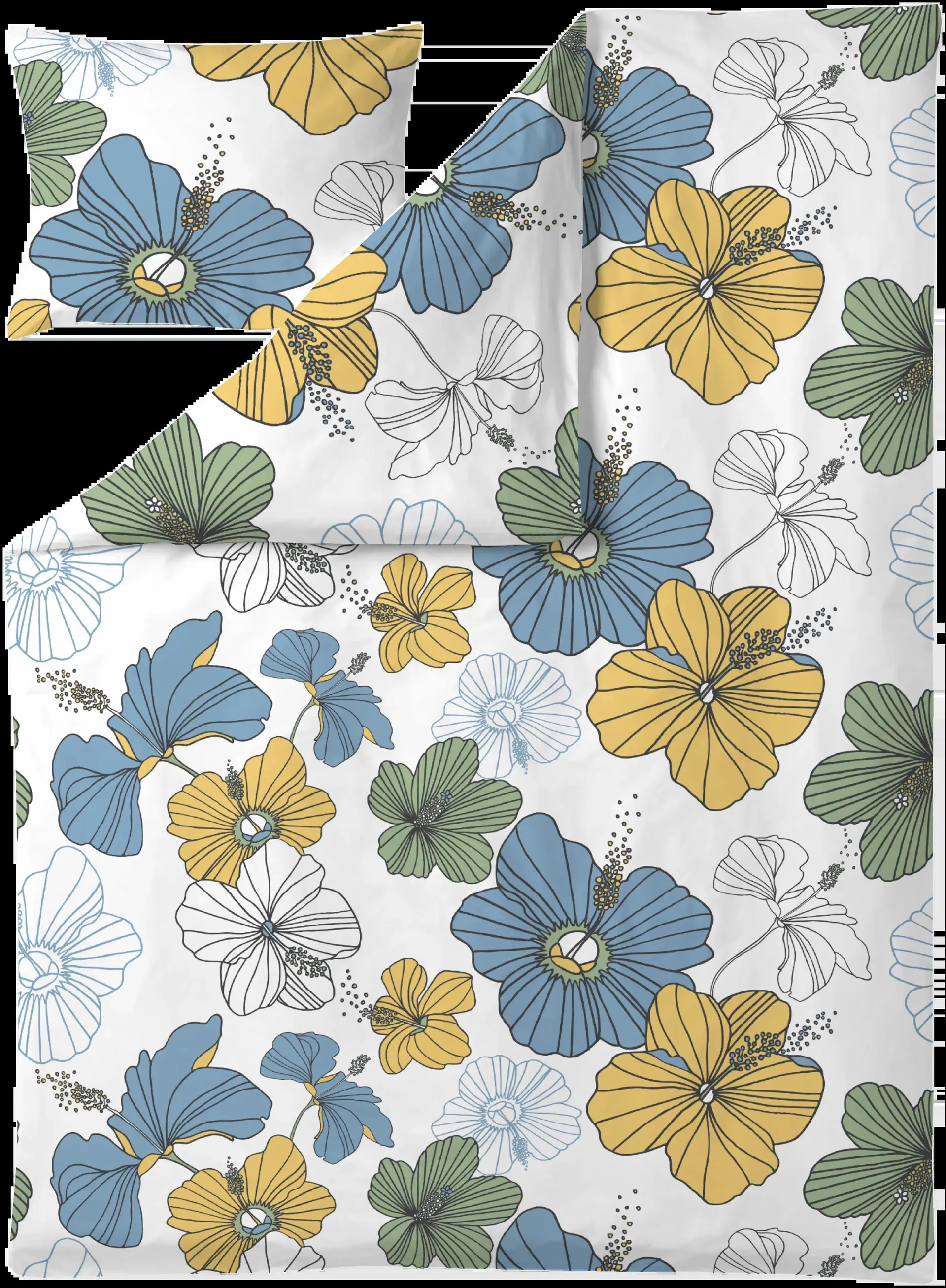 Finlayson Lei pussilakanasetti 150x210+50x60cm vihreä/sininen/keltainen