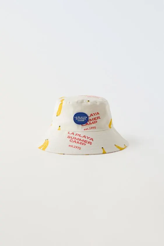 LA PLAYITA BANANA PRINT BUCKET HAT