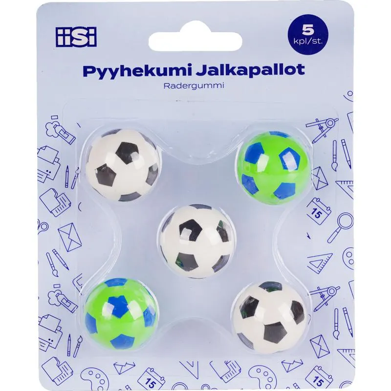 Pyyhekumi Iisi 5 kpl jalkapallo