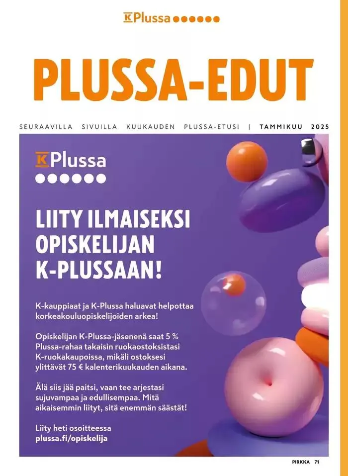 Pirkka 1/2025 voimassa alkaen 5. helmikuuta - 19. helmikuuta 2025 - Tarjouslehti sivu 71