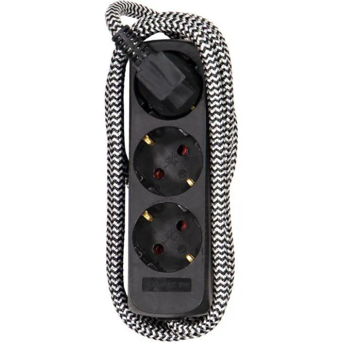 Jatkojohto 3-osainen 1,5m tekstiilijohdolla