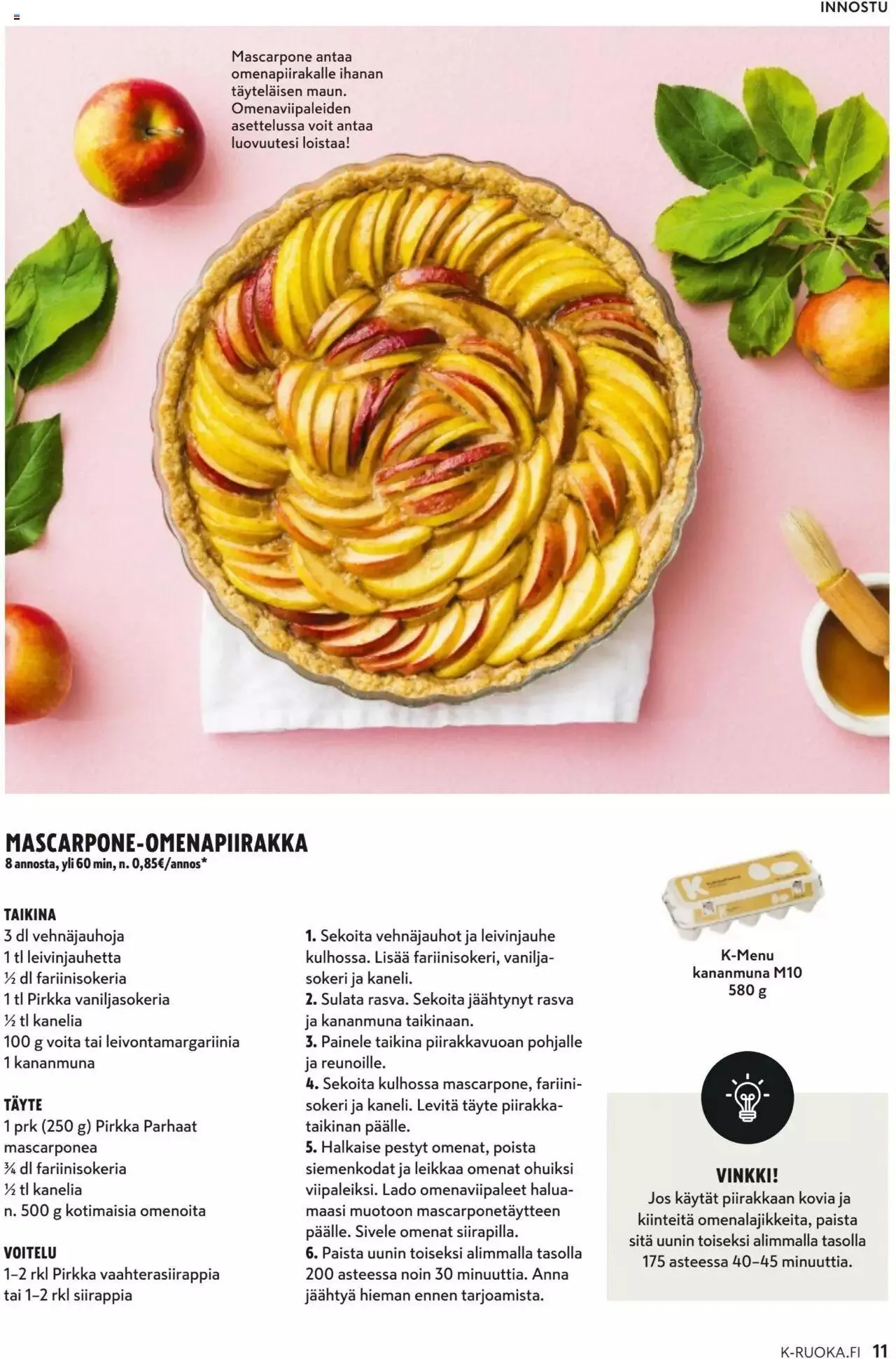 K-Market tarjoukset K-Ruoka 9/2023 voimassa alkaen 30. elokuuta - 3. lokakuuta 2023 - Tarjouslehti sivu 11