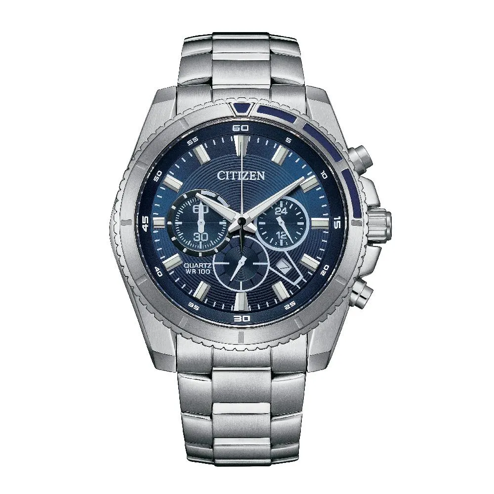 Citizen AN8201-57L Chronograph Blue Dial