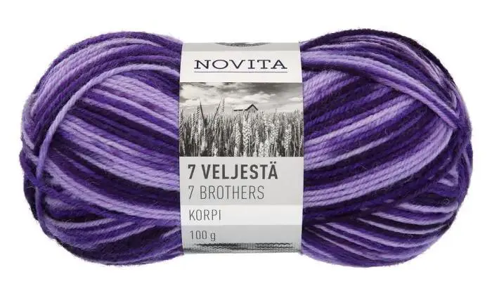 Novita 7 Veljestä lanka Korpi 100 g 990 korukivi