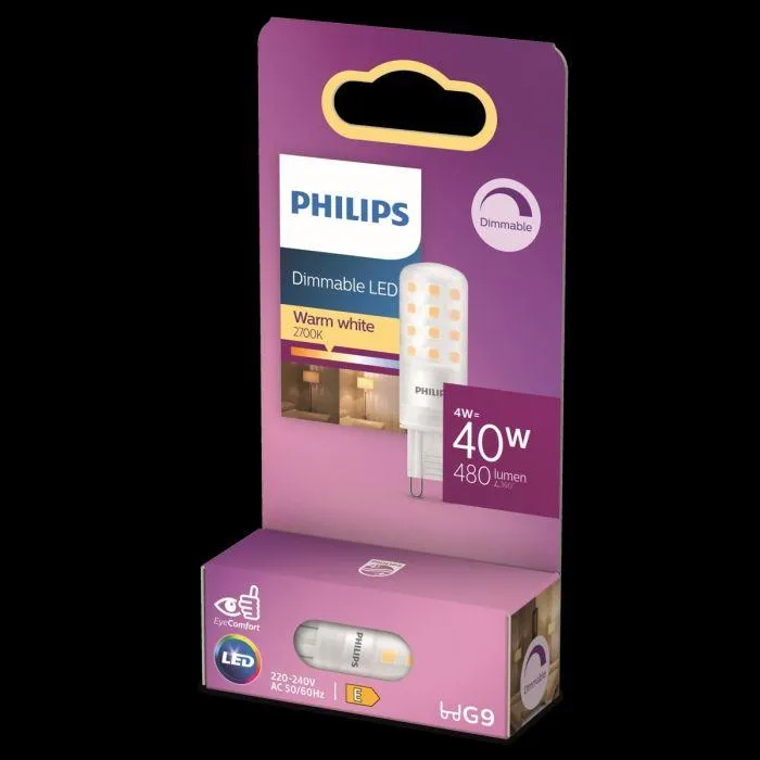 PHILIPS LED LAMPPU 40W G9 HIMMENNETTÄVÄ 230V 480L 2700K