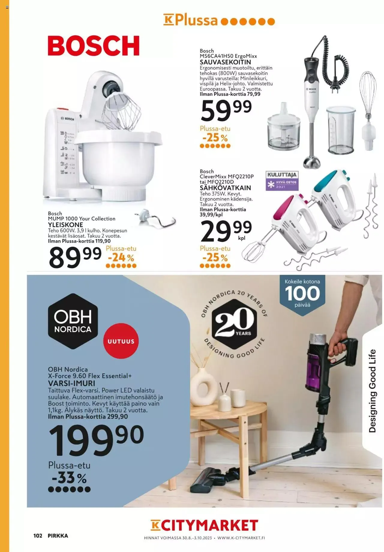 K-Market tarjoukset Pirkka 9/2023 voimassa alkaen 30. elokuuta - 3. lokakuuta 2023 - Tarjouslehti sivu 102