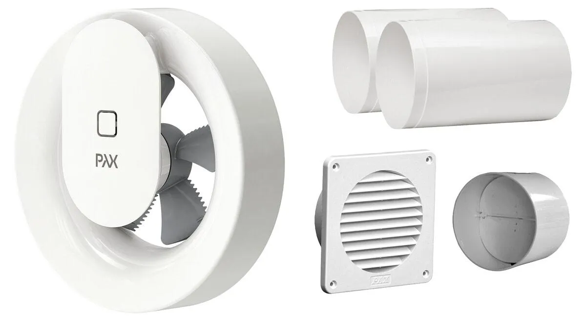 Pax Calima Kit – kylpyhuonetuuletin ja lisätarvikkeet