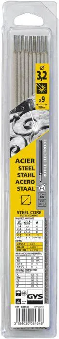 Hitsauspuikko Gys Rutiilipäällysteinen 3,2 mm 9 kpl