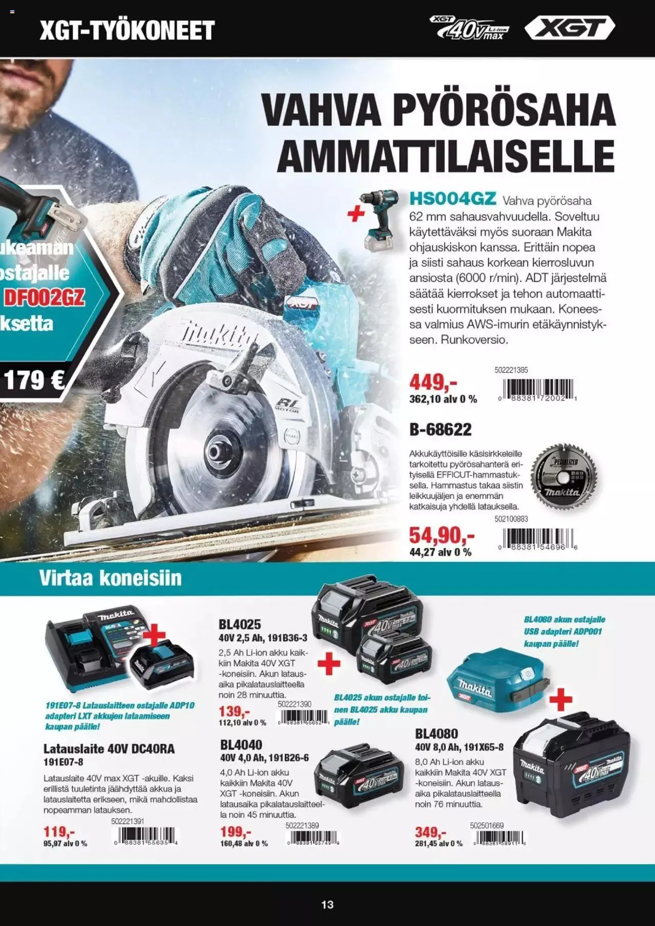 K-Rauta - PRO Makita Talvi 1/2023 voimassa alkaen 18. tammikuuta - 31. joulukuuta 2023 - Tarjouslehti sivu 13