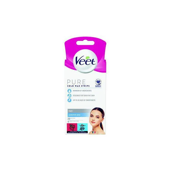 Veet Pure kylmävahaliuskat kasvot 20kpl