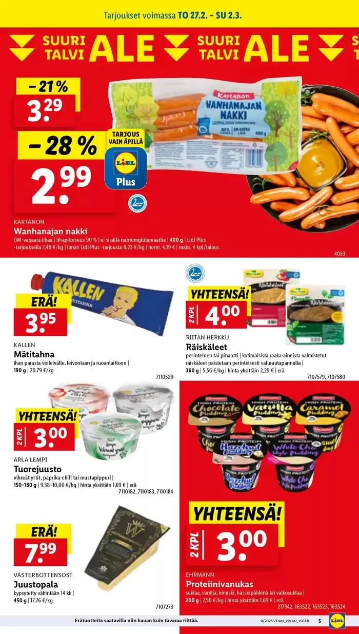 Mahtavia alennuksia valituista tuotteista voimassa alkaen 24. helmikuuta - 5. maaliskuuta 2025 - Tarjouslehti sivu 5