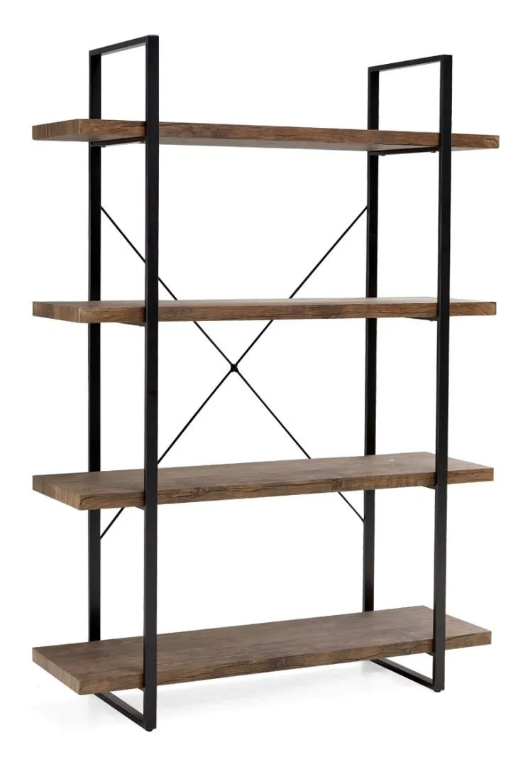 RANCH-hylly 4 tasolla Musta/Ruskea