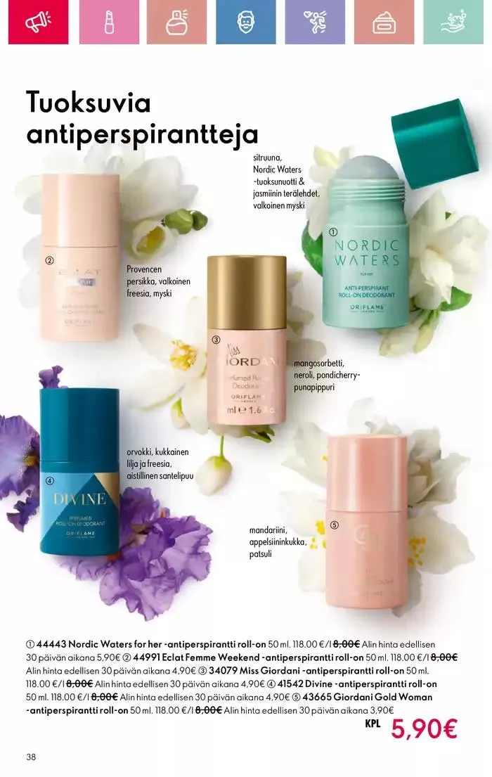 Oriflame tarjoukset voimassa alkaen 9. maaliskuuta - 29. maaliskuuta 2025 - Tarjouslehti sivu 38