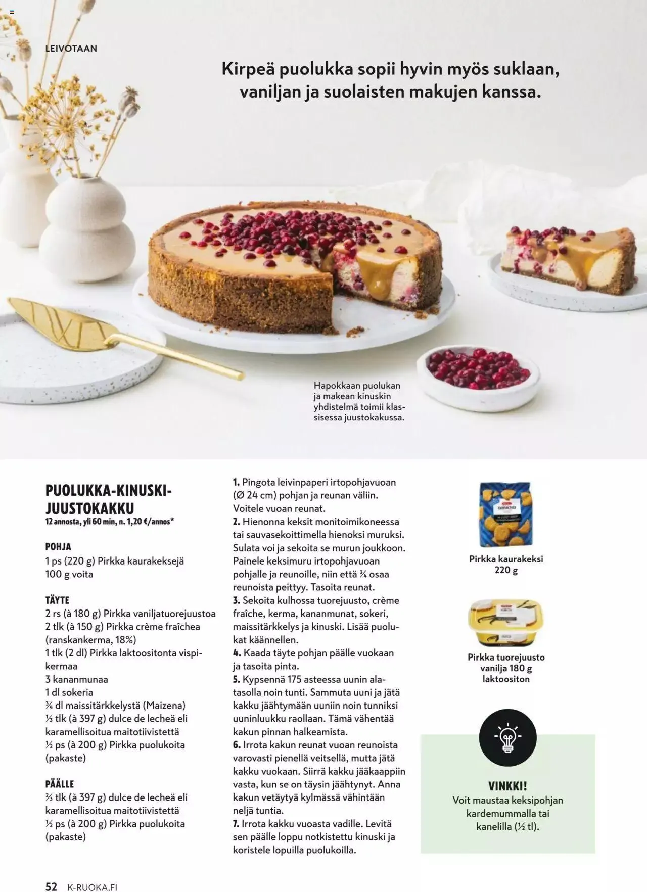 K-Market tarjoukset K-Ruoka 9/2023 voimassa alkaen 30. elokuuta - 3. lokakuuta 2023 - Tarjouslehti sivu 52