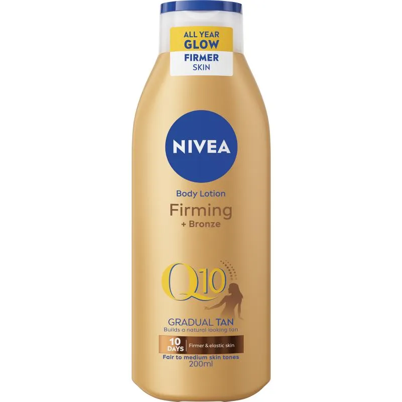 Vartaloemulsio Nivea Q10 200 ml Firming + Bronze