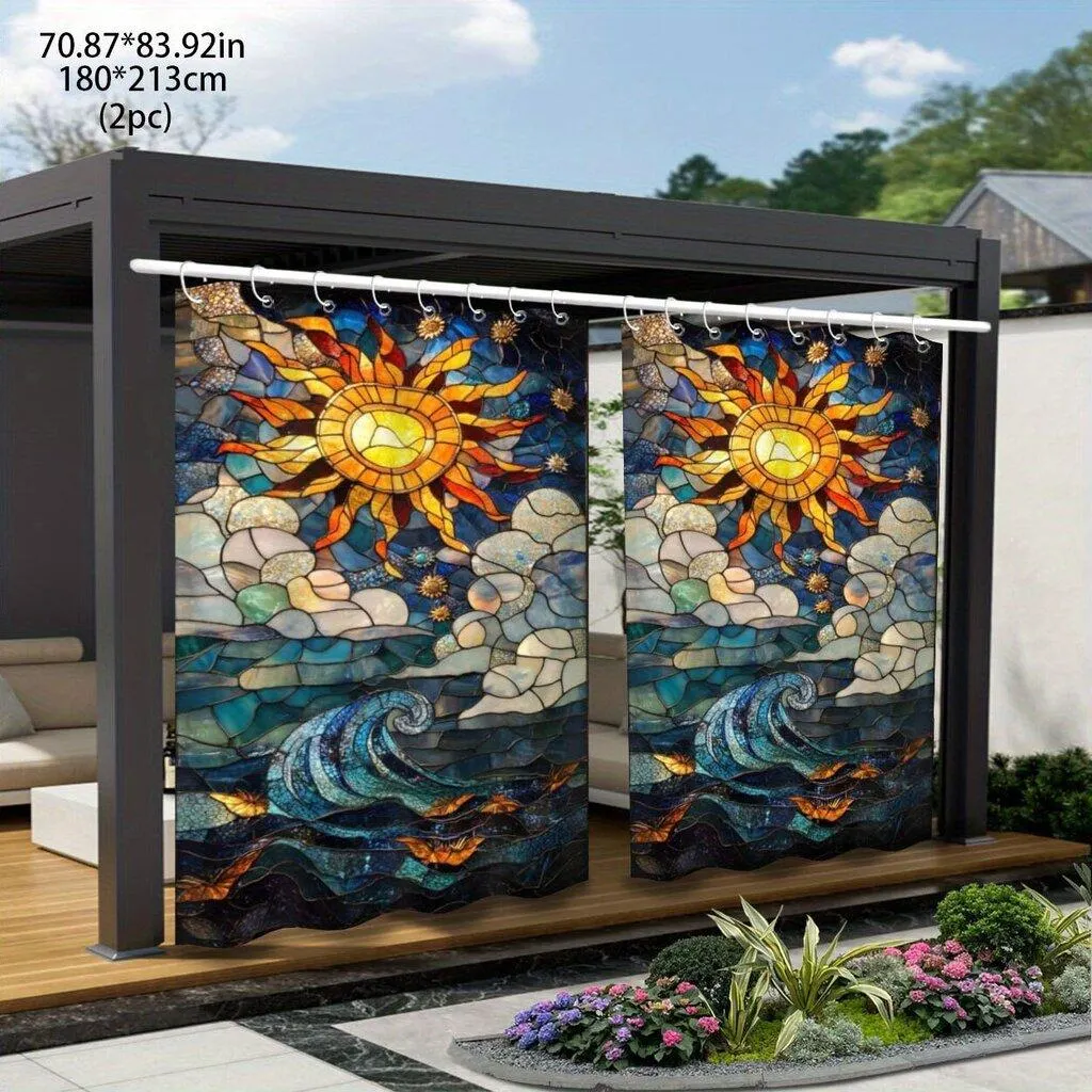 Värilasimoskulttuuri Oviaukkoverho Polyesteri Pickify, 2PC-180X213cm/71*84in